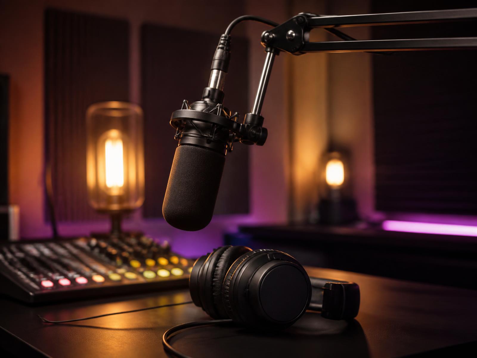 Podcast microphone and notes